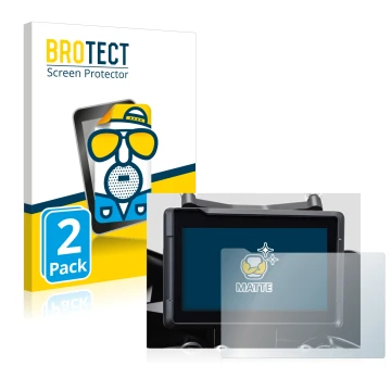 Face avant d’un emballage produit avec le logo de la marque BROTECT. À côté, l’appareil KTM 1290 Super Duke GT 2022 TFT 7