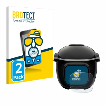 Face avant d’un emballage produit avec le logo de la marque BROTECT. À côté, l’appareil Krups Cook4me Touch Wifi est représent