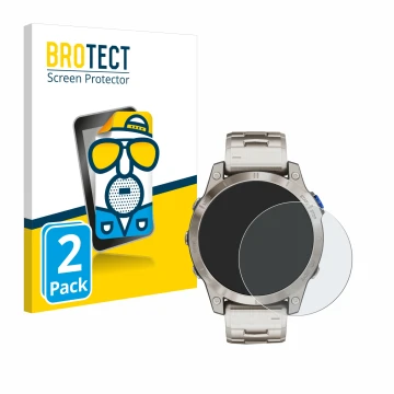 Face avant d’un emballage produit avec le logo de la marque BROTECT. À côté, l’appareil Garmin D2 Mach 1 est représenté avec l