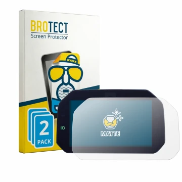 Face avant d’un emballage produit avec le logo de la marque BROTECT. À côté, l’appareil BMW R 1250 GS Connectivity TFT 6.5