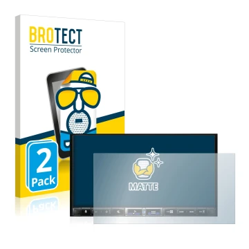 Face avant d’un emballage produit avec le logo de la marque BROTECT. À côté, l’appareil Alpine iLX-705D est représenté avec la