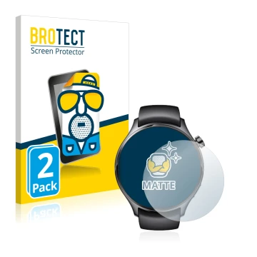 Face avant d’un emballage produit avec le logo de la marque BROTECT. À côté, l’appareil Xiaomi Watch S1 Pro est représenté ave