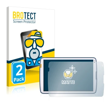 Face avant d’un emballage produit avec le logo de la marque BROTECT. À côté, l’appareil Zebra ET45 10.1