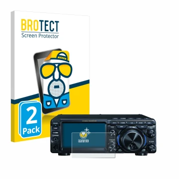 Face avant d’un emballage produit avec le logo de la marque BROTECT. À côté, l’appareil Yaesu FT-710 est représenté avec la pr