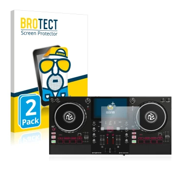 Face avant d’un emballage produit avec le logo de la marque BROTECT. À côté, l’appareil Numark Mixstream Pro est représenté av