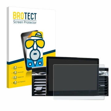 Face avant d’un emballage produit avec le logo de la marque BROTECT. À côté, l’appareil Ford Transit SYNC 4 est représenté ave