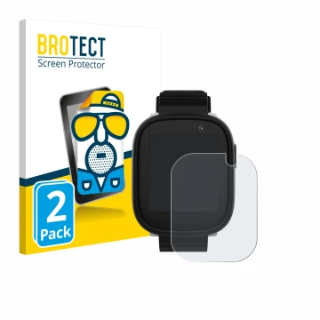 Face avant d’un emballage produit avec le logo de la marque BROTECT. À côté, l’appareil Xplora X6 Play 2022 (1ère génération) 