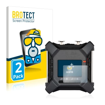Face avant d’un emballage produit avec le logo de la marque BROTECT. À côté, l’appareil Zoom F3 field recorder est représenté 