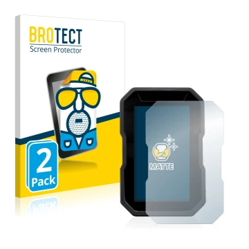 Face avant d’un emballage produit avec le logo de la marque BROTECT. À côté, l’appareil Ducati DesertX 2022 est représenté ave