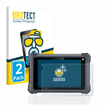 Face avant d’un emballage produit avec le logo de la marque BROTECT. À côté, l’appareil Autel MaxiCom MK906Pro-TS est représen