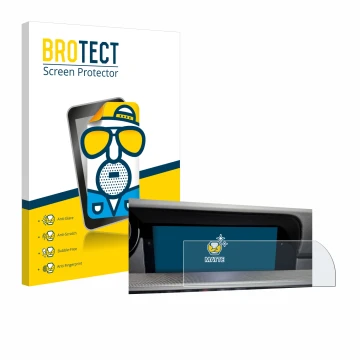 Face avant d’un emballage produit avec le logo de la marque BROTECT. À côté, l’appareil Porsche 911 Typ 992 Cabrio PCM 6.0 est