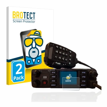 Face avant d’un emballage produit avec le logo de la marque BROTECT. À côté, l’appareil AnyTone AT-D578UV plus est représenté 