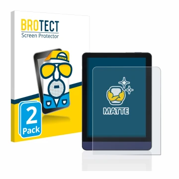 Face avant d’un emballage produit avec le logo de la marque BROTECT. À côté, l’appareil Meebook M6 6