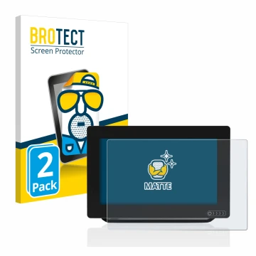 Face avant d’un emballage produit avec le logo de la marque BROTECT. À côté, l’appareil Raymarine Axiom 9 est représenté avec 