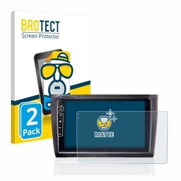 Face avant d’un emballage produit avec le logo de la marque BROTECT. À côté, l’appareil Dynavin D8-DF56 9