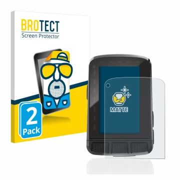 Face avant d’un emballage produit avec le logo de la marque BROTECT. À côté, l’appareil Wahoo Elemnt Roam 2 est représenté ave