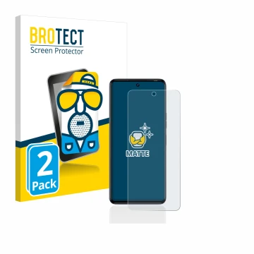 Face avant d’un emballage produit avec le logo de la marque BROTECT. À côté, l’appareil Tecno Camon 20 Pro 5G est représenté a