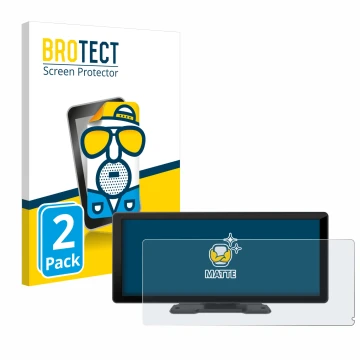 Face avant d’un emballage produit avec le logo de la marque BROTECT. À côté, l’appareil Carpuride W103 10.3