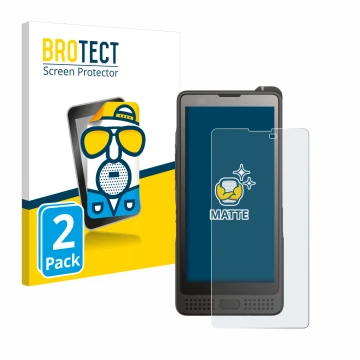 Face avant d’un emballage produit avec le logo de la marque BROTECT. À côté, l’appareil Sonim XP10 est représenté avec la prot