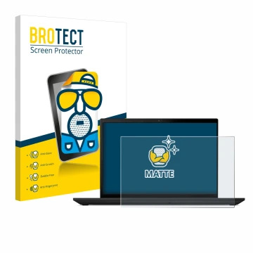 Face avant d’un emballage produit avec le logo de la marque BROTECT. À côté, l’appareil Lenovo ThinkPad T16 Gen 2 est représen