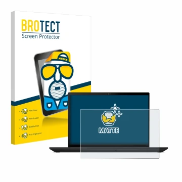 Face avant d’un emballage produit avec le logo de la marque BROTECT. À côté, l’appareil Lenovo ThinkPad T14 Gen 4 est représen