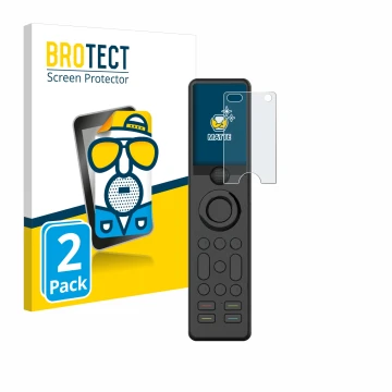 Face avant d’un emballage produit avec le logo de la marque BROTECT. À côté, l’appareil Sofabaton X1 est représenté avec la pr