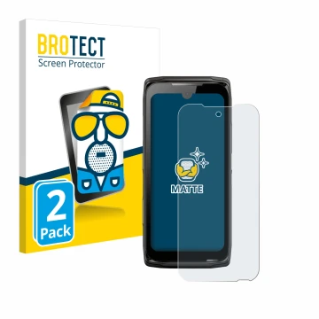 Face avant d’un emballage produit avec le logo de la marque BROTECT. À côté, l’appareil Crosscall Core-Z5 est représenté avec 