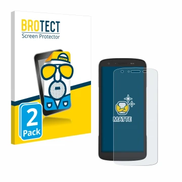 Face avant d’un emballage produit avec le logo de la marque BROTECT. À côté, l’appareil Zebra TC27 est représenté avec la prot