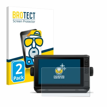 Face avant d’un emballage produit avec le logo de la marque BROTECT. À côté, l’appareil Garmin ECHOMAP UHD2 9