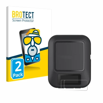 Face avant d’un emballage produit avec le logo de la marque BROTECT. À côté, l’appareil Garmin inReach Messenger est représent