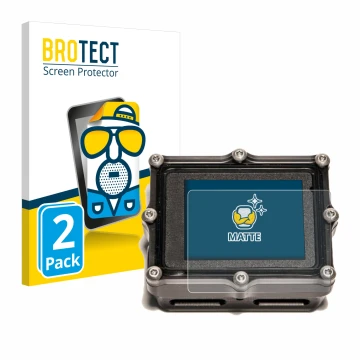 Face avant d’un emballage produit avec le logo de la marque BROTECT. À côté, l’appareil Shearwater Petrel 2 dive computer est 