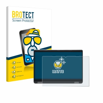 Face avant d’un emballage produit avec le logo de la marque BROTECT. À côté, l’appareil Dell Latitude 5340 2-in-1 est représen
