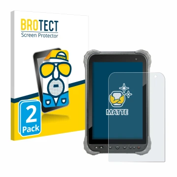 Face avant d’un emballage produit avec le logo de la marque BROTECT. À côté, l’appareil Juniper Systems Cedar CT8X2 est représ