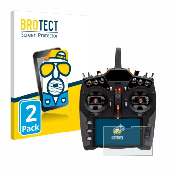 Face avant d’un emballage produit avec le logo de la marque BROTECT. À côté, l’appareil Spektrum NX20 est représenté avec la p