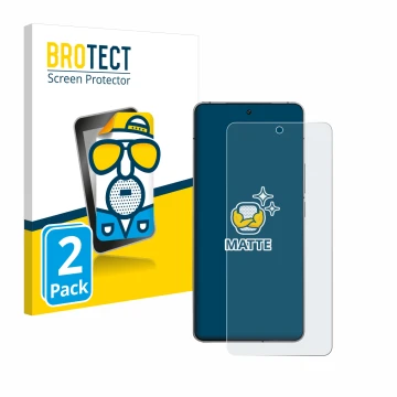 Face avant d’un emballage produit avec le logo de la marque BROTECT. À côté, l’appareil Vivo iQOO 12 est représenté avec la pr