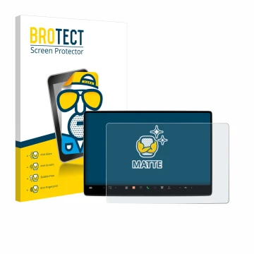 Face avant d’un emballage produit avec le logo de la marque BROTECT. À côté, l’appareil Tesla Model 3 2024 est représenté avec