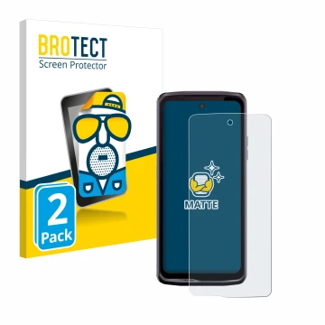 Face avant d’un emballage produit avec le logo de la marque BROTECT. À côté, l’appareil Crosscall Stellar X5 est représenté av