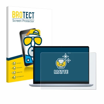 Face avant d’un emballage produit avec le logo de la marque BROTECT. À côté, l’appareil Dell Inspiron 16 7640 2-in-1 est repré