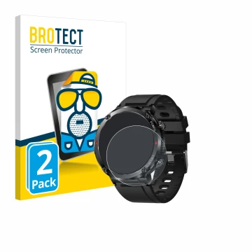 Face avant d’un emballage produit avec le logo de la marque BROTECT. À côté, l’appareil LIGE Smartwatch 1.6