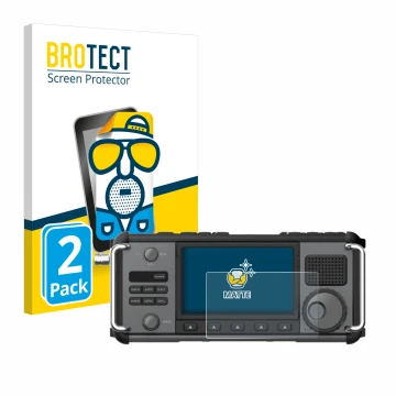 Face avant d’un emballage produit avec le logo de la marque BROTECT. À côté, l’appareil Xiegu X6200 est représenté avec la pro