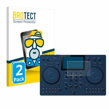Face avant d’un emballage produit avec le logo de la marque BROTECT. À côté, l’appareil AlphaTheta OMNIS-Duo est représenté av