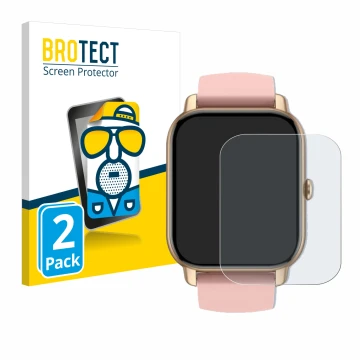 Face avant d’un emballage produit avec le logo de la marque BROTECT. À côté, l’appareil Sross Smartwatch 1.83