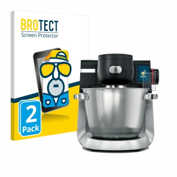 Face avant d’un emballage produit avec le logo de la marque BROTECT. À côté, l’appareil Bosch MUM Serie 6 est représenté avec 