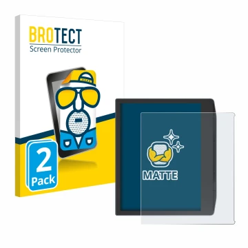 Face avant d’un emballage produit avec le logo de la marque BROTECT. À côté, l’appareil PocketBook Era Color est représenté av