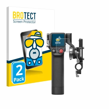 Face avant d’un emballage produit avec le logo de la marque BROTECT. À côté, l’appareil DJI Focus Pro- Grip est représenté ave