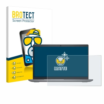 Face avant d’un emballage produit avec le logo de la marque BROTECT. À côté, l’appareil Dell Latitude 5550 Laptop est représen