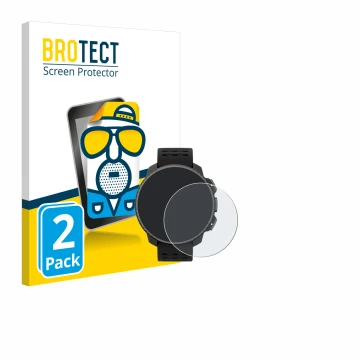 Face avant d’un emballage produit avec le logo de la marque BROTECT. À côté, l’appareil Suunto Vertical Solar est représenté a