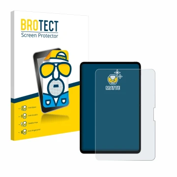 Face avant d’un emballage produit avec le logo de la marque BROTECT. À côté, l’appareil Apple iPad Pro 13