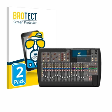 Face avant d’un emballage produit avec le logo de la marque BROTECT. À côté, l’appareil Behringer X32 est représenté avec la p