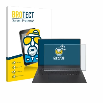 Face avant d’un emballage produit avec le logo de la marque BROTECT. À côté, l’appareil LG gram Pro 16 2024 est représenté ave